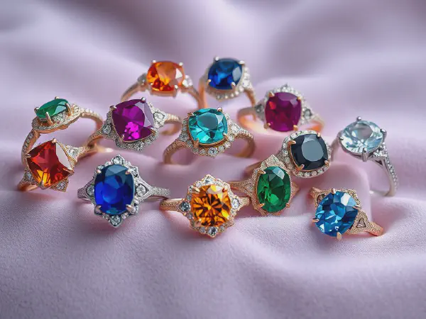 Gemstone engagement rings